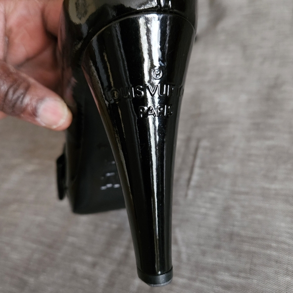 Louis Vuitton Patent Leather Open-Toe Luxury Pump Heels Size 7.5 US (Worn 2x) - Picture 11 of 16